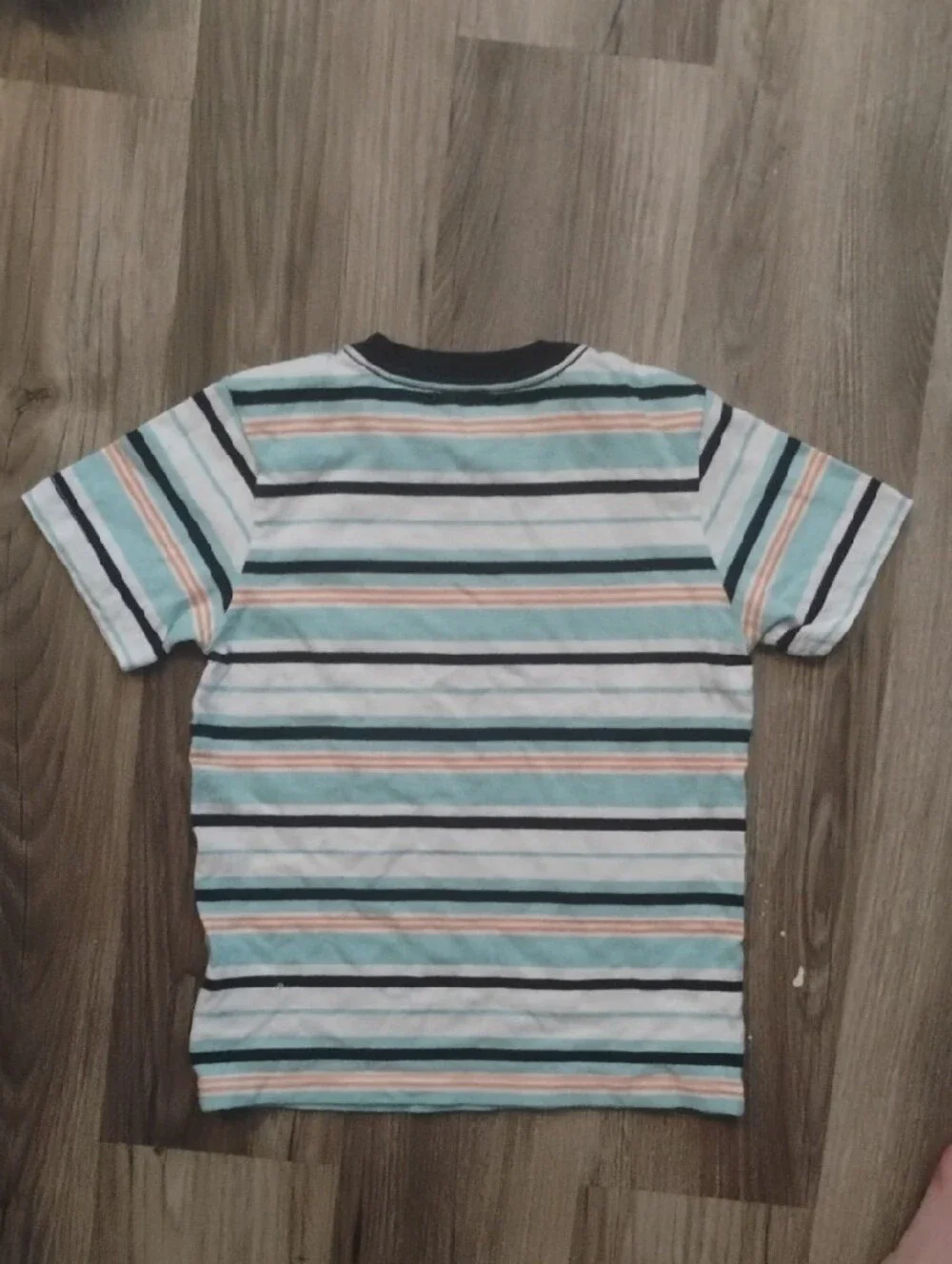 Gymboree Short Sleeve Striped Tee in Mint, Peach & Black